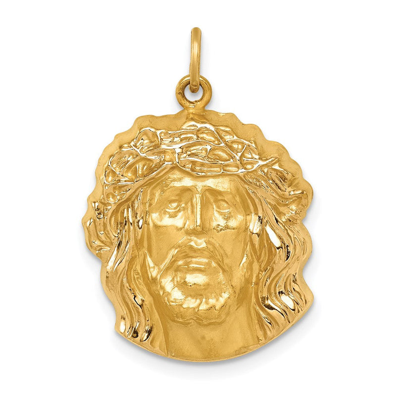 14K Gelbgold 14K Hohl Poliert/satin Mittel Jesus Medaille