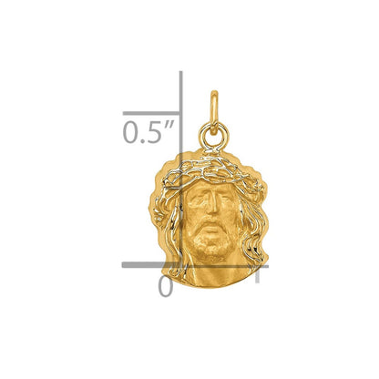 14K Gelbgold 14K Hohl Poliert/satin Klein Jesus Medaille