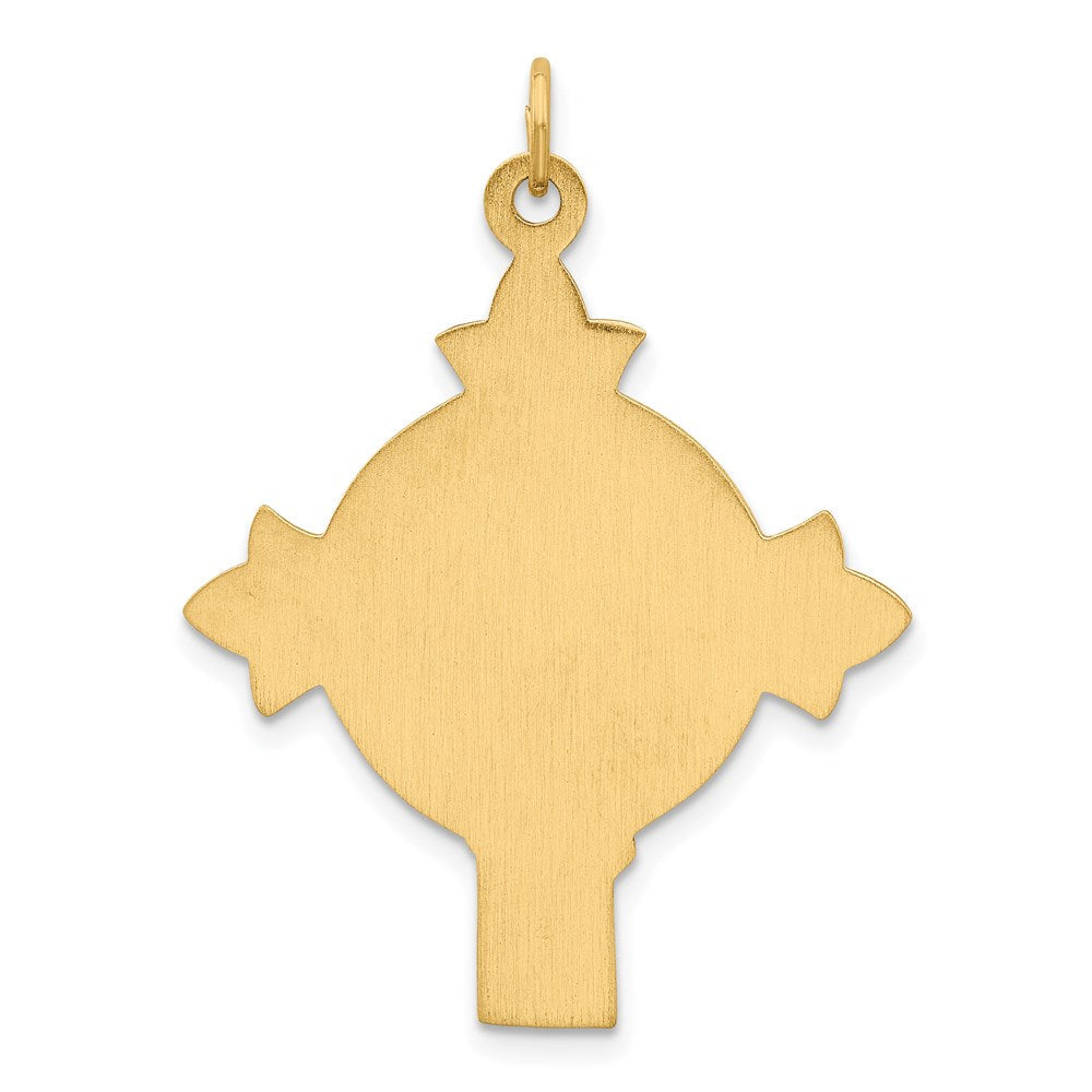 14K Gelbgold 14K Hohl Poliert/satin Mittel Jesus Medaille Kreuz