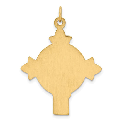 14K Gelbgold 14K Hohl Poliert/satin Mittel Jesus Medaille Kreuz