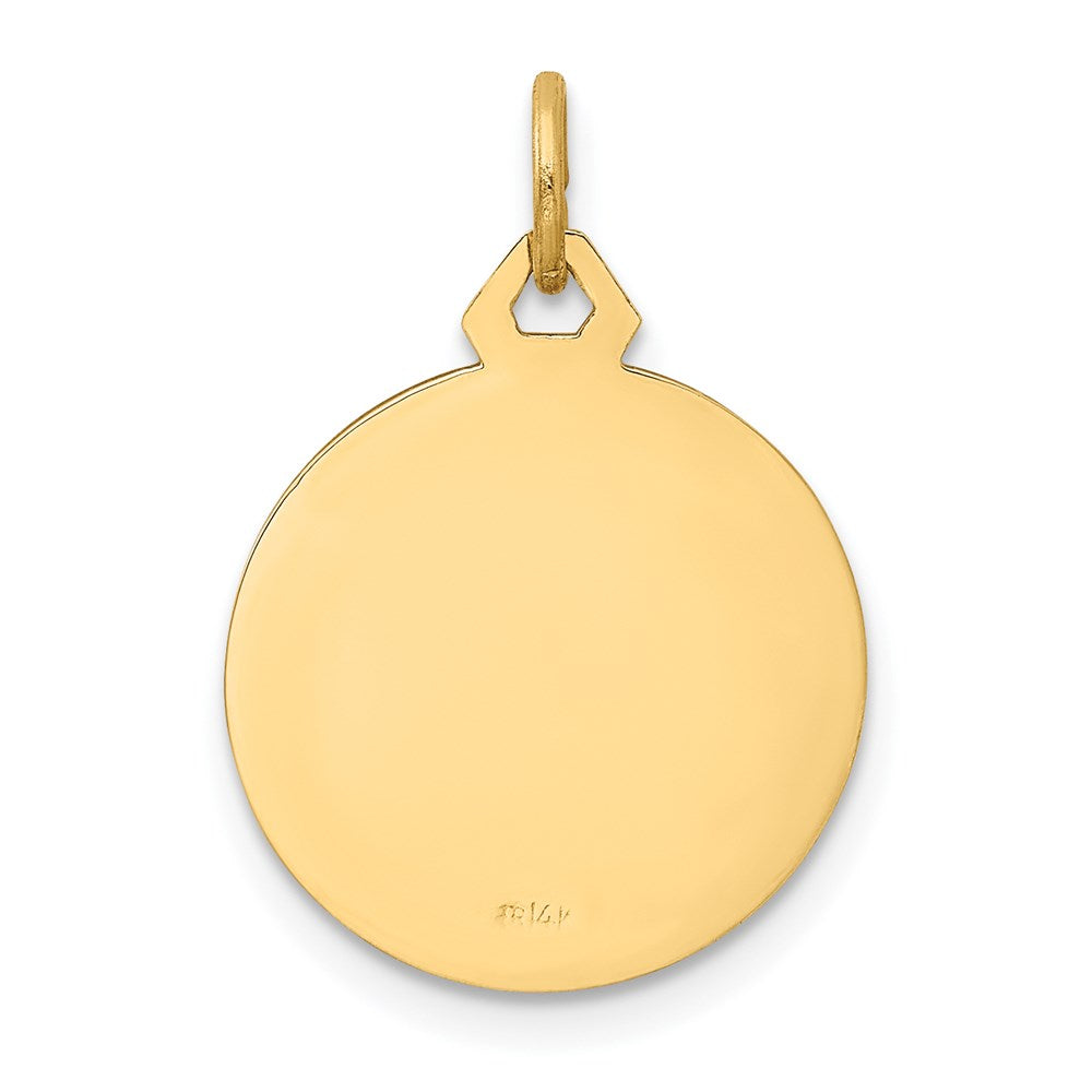 14K Gelbgold Poliert/satin Klein Rund Jesus Medaille