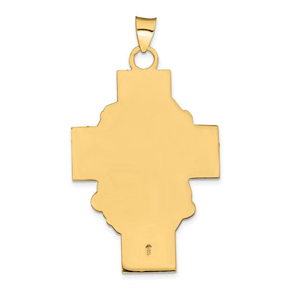 14K Gelbgold 14K Hohl Poliert/satin Jesus Kreuz Medaille