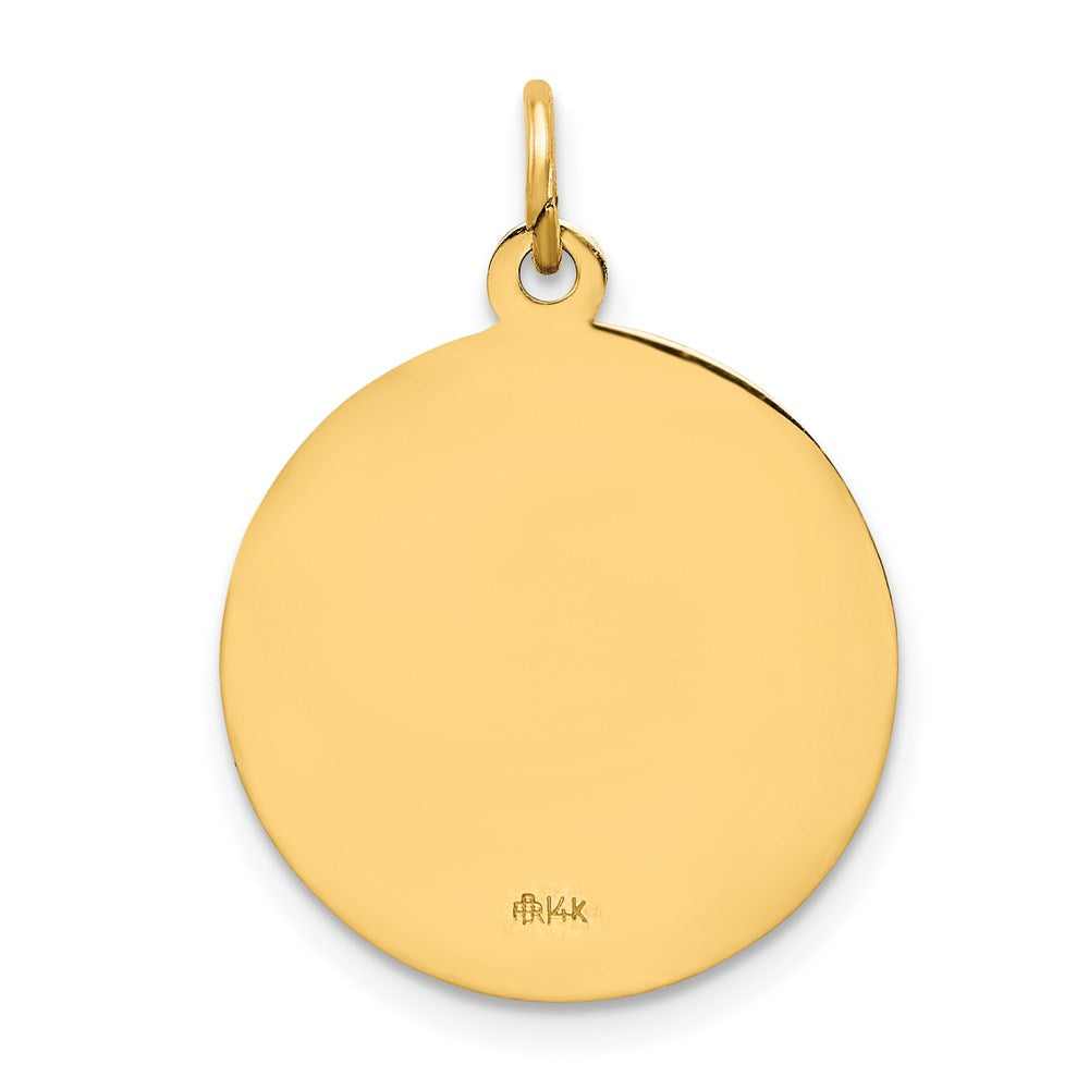 14K Gelbgold Massiv Poliert/satin Rund Our Damen Of Guadalupe Medaille