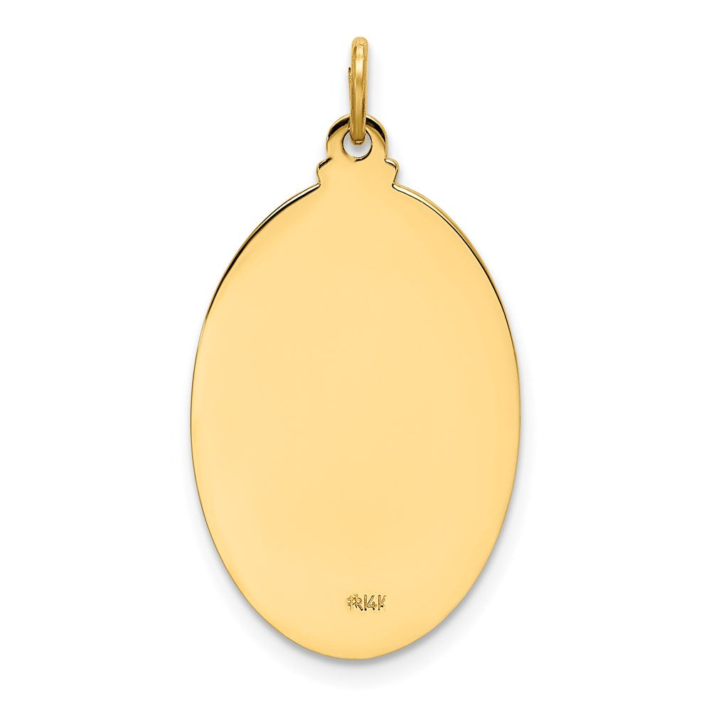 14K Gelbgold Massiv Poliert/satin Oval Our Damen Of Guadalupe Medaille