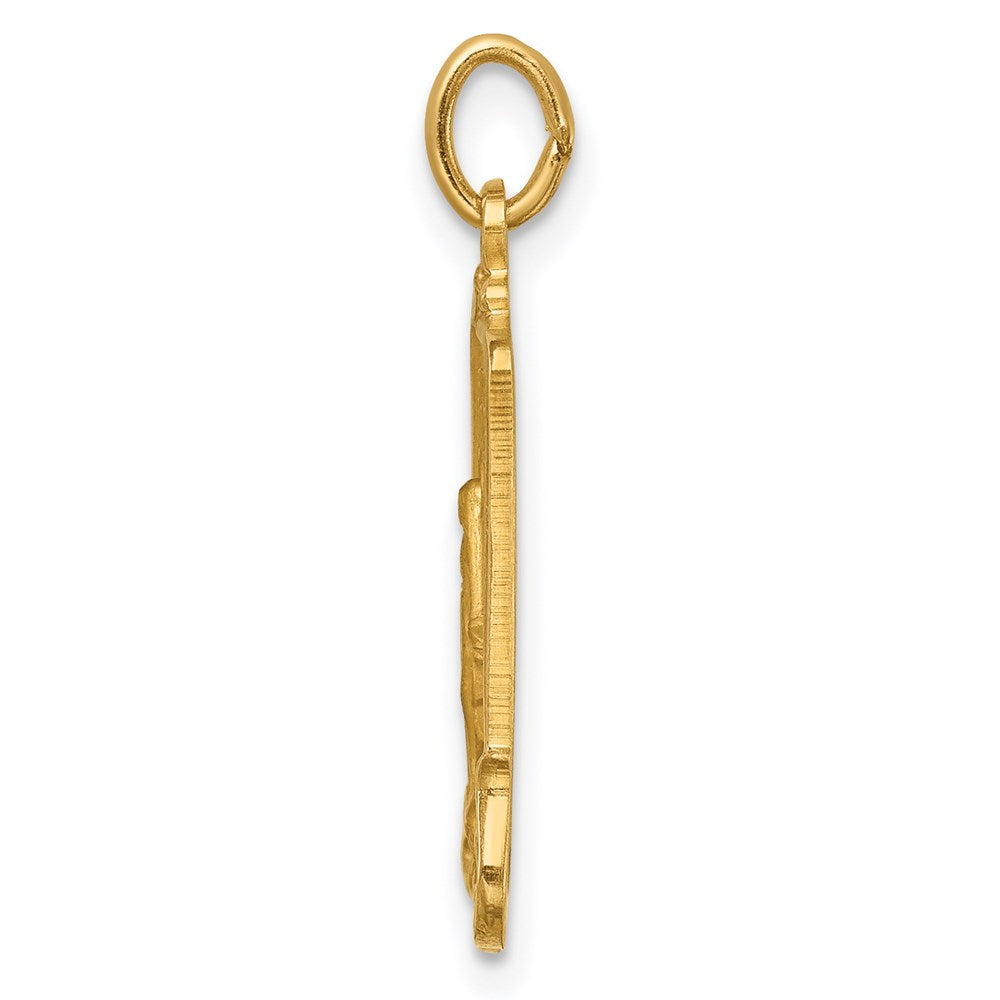 14K Gelbgold Massiv Poliert/satin Rechteck Framed Wundertätig Medaille