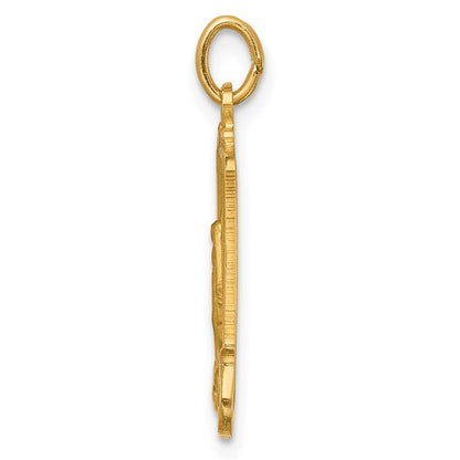 14K Gelbgold Massiv Poliert/satin Rechteck Framed Wundertätig Medaille
