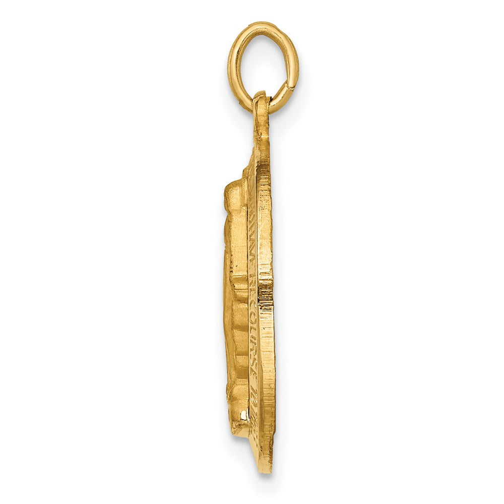 14K Gelbgold Massiv Poliert/satin Oval Wundertätig Medaille
