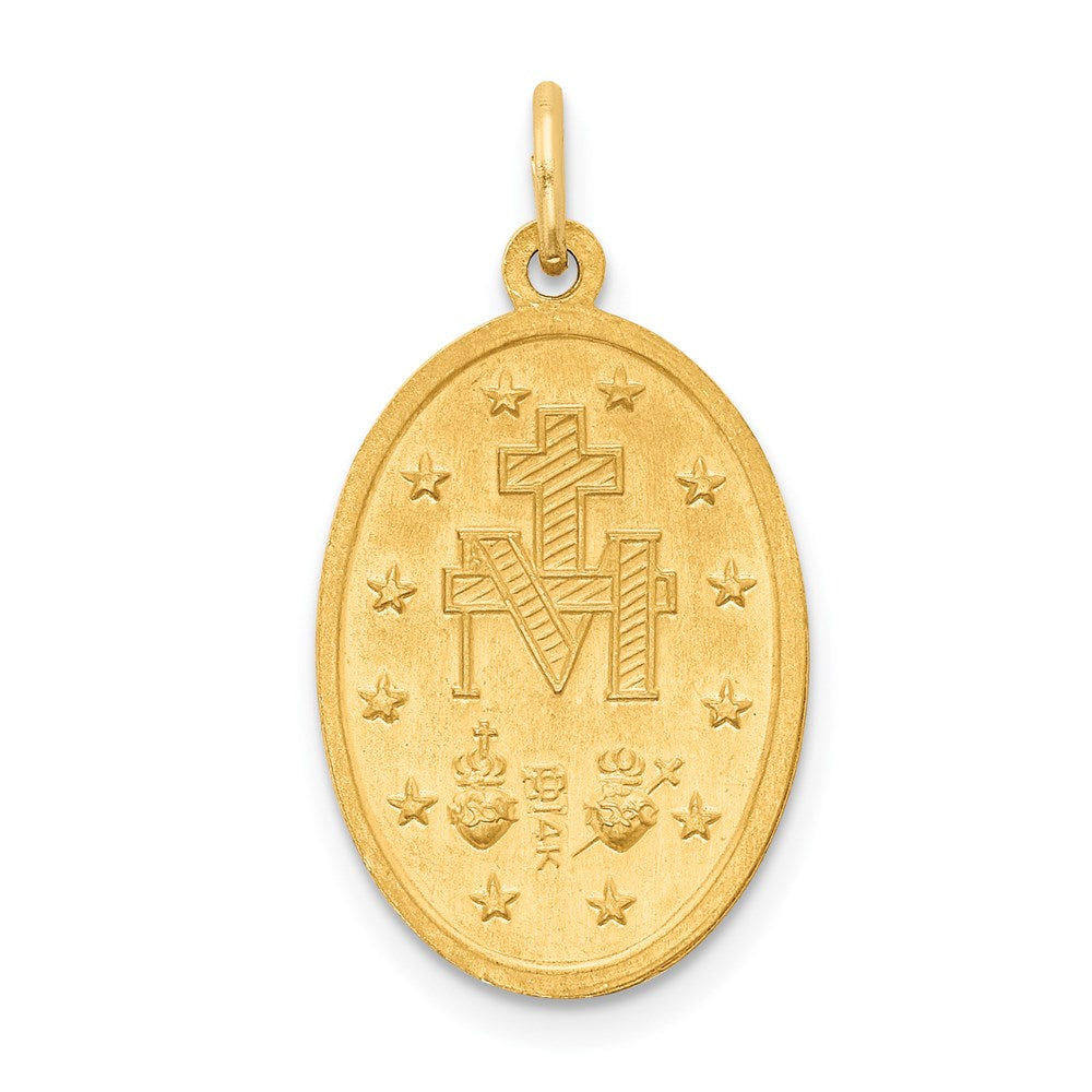 14K Gelbgold Massiv Poliert/satin Oval Wundertätig Medaille