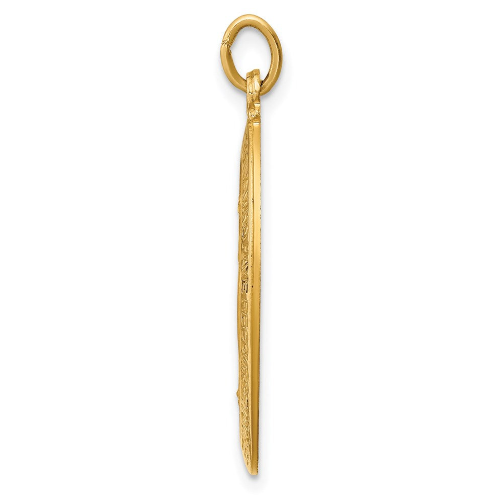 14K Gelbgold Massiv Poliert/satin Mittel Oval Wundertätig Medaille