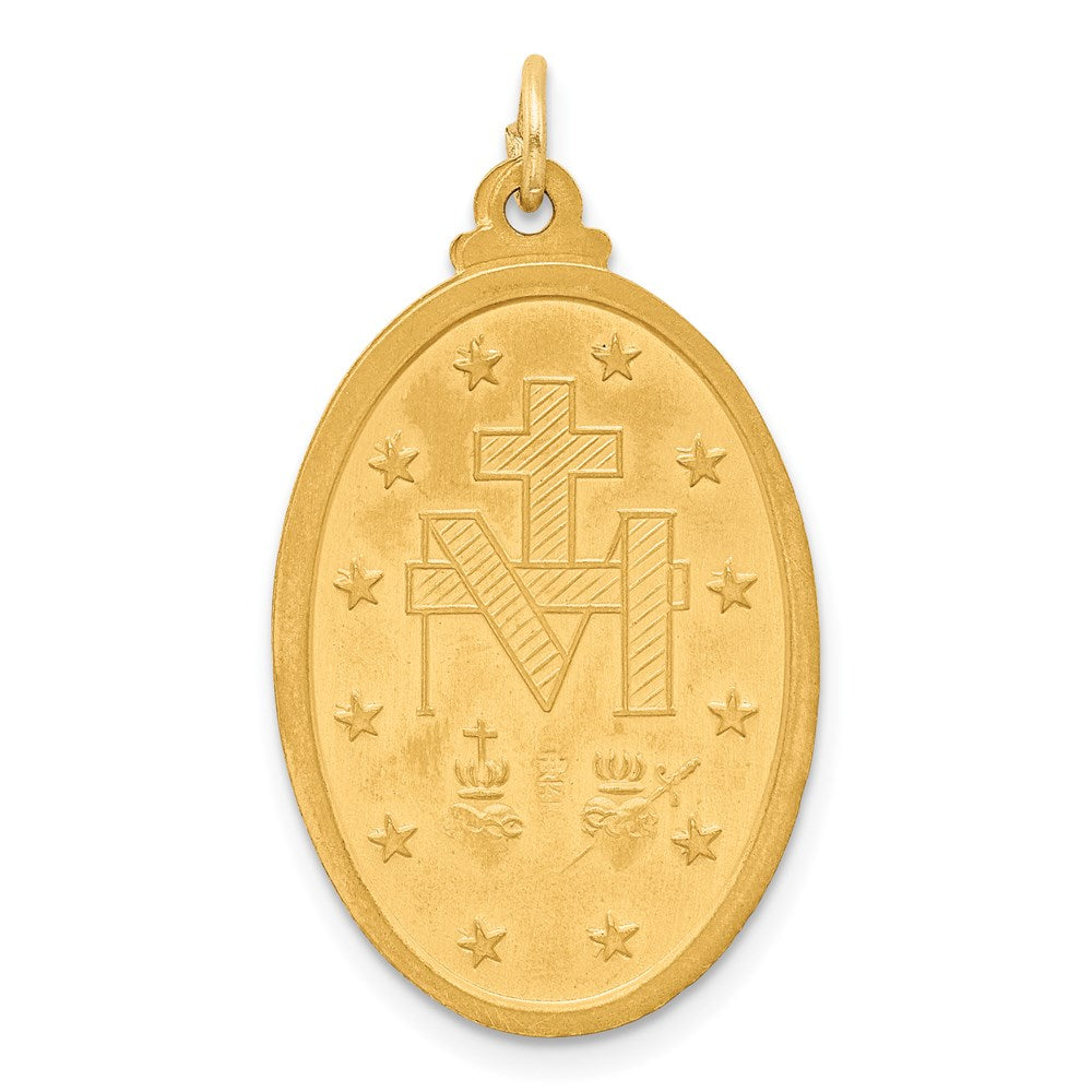 14K Gelbgold Massiv Poliert/satin Mittel Oval Wundertätig Medaille