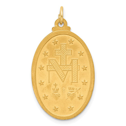 14K Gelbgold Massiv Poliert/satin Mittel Oval Wundertätig Medaille