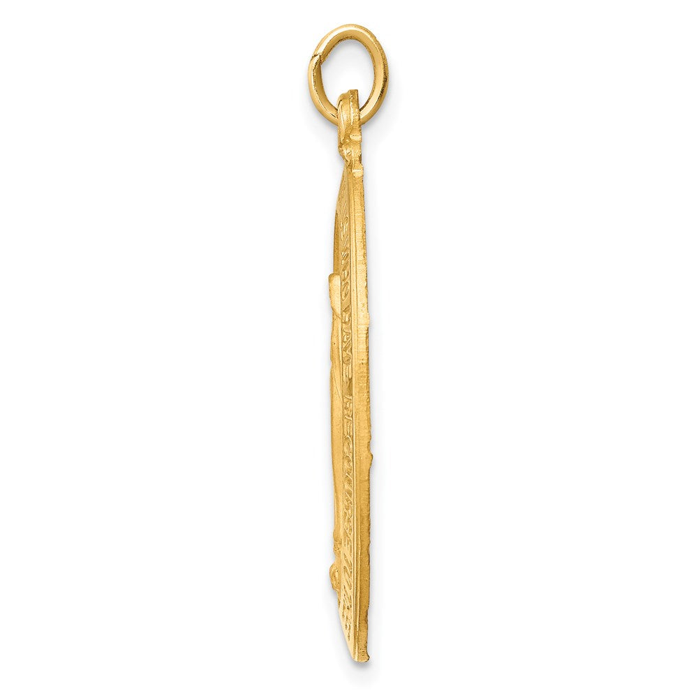 14K Gelbgold Massiv Poliert/satin Mittel Oval Wundertätig Medaille