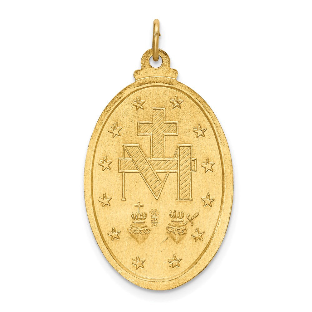 14K Gelbgold Massiv Poliert/satin Mittel Oval Wundertätig Medaille