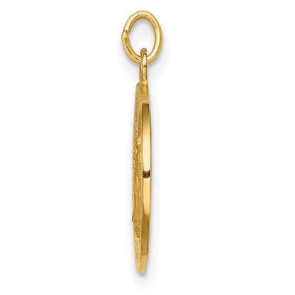 14K Gelbgold Massiv Poliert/satin Rund Wundertätig Medaille