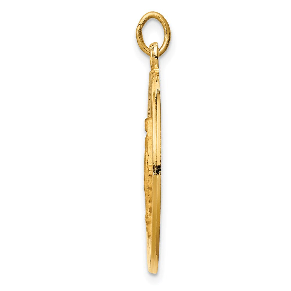 14K Gelbgold Massiv Poliert/satin Rund Wundertätig Medaille
