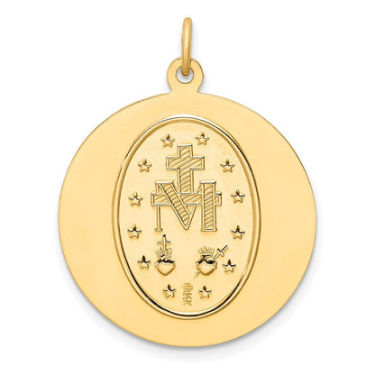 14K Gelbgold Massiv Poliert/satin Rund Wundertätig Medaille