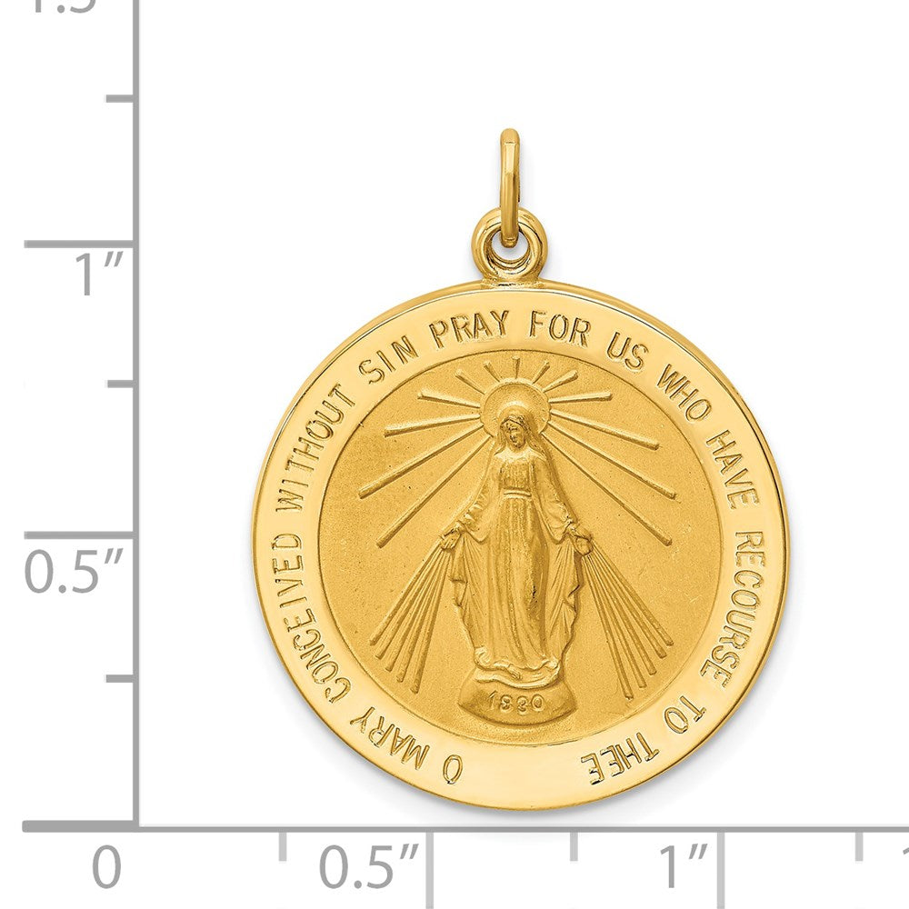 14K Gelbgold Massiv Poliert/satin Rund Wundertätig Medaille