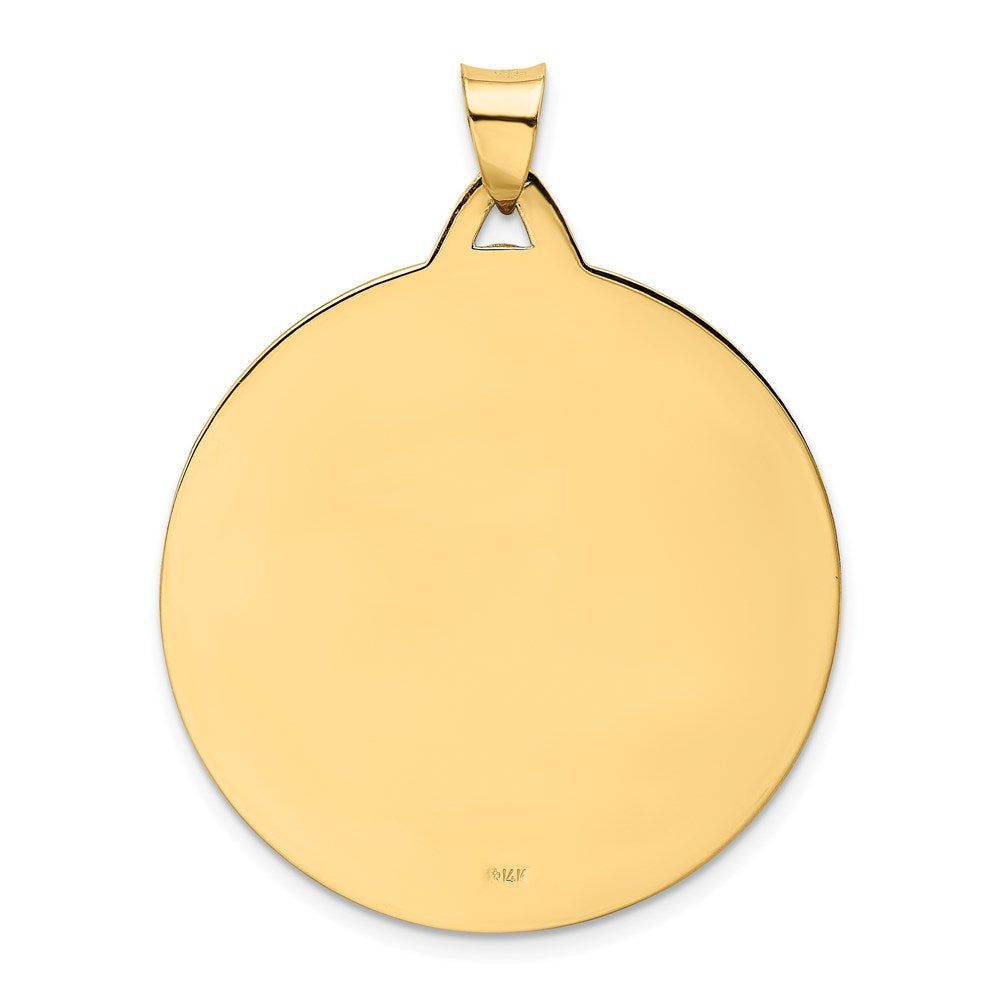 14K Gelbgold Massiv Poliert/satin Groß Erhaben Rund Milagrosa Medaille