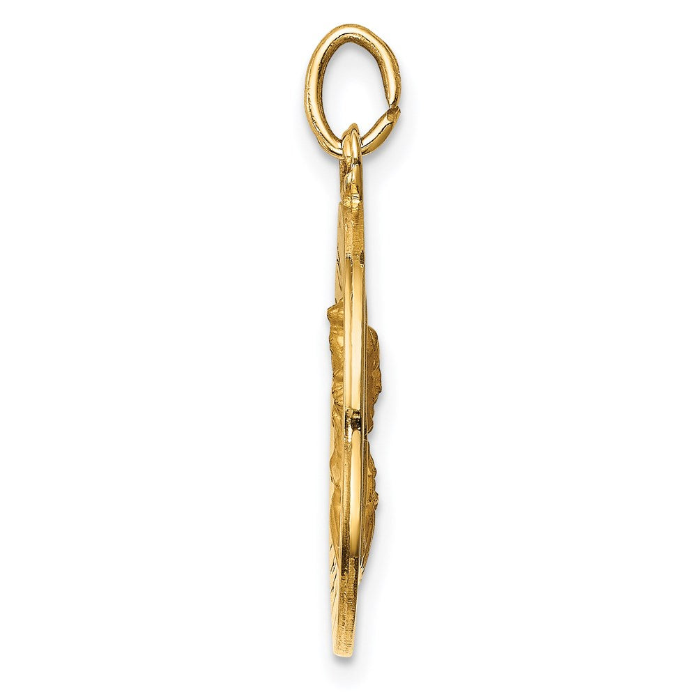 14K Gelbgold Massiv Klein Queen Of Heilig Scapular Wendbar Medaille