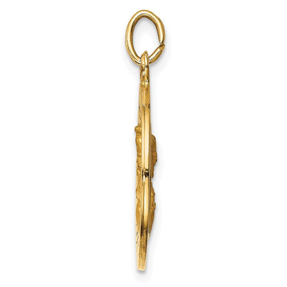 14K Gelbgold Massiv Klein Queen Of Heilig Scapular Wendbar Medaille
