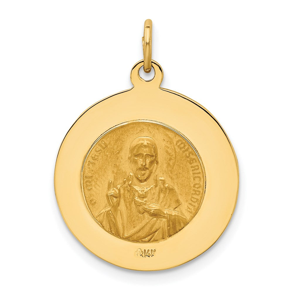 14K Gelbgold Massiv Klein Queen Of Heilig Scapular Wendbar Medaille