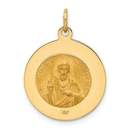 14K Gelbgold Massiv Klein Queen Of Heilig Scapular Wendbar Medaille