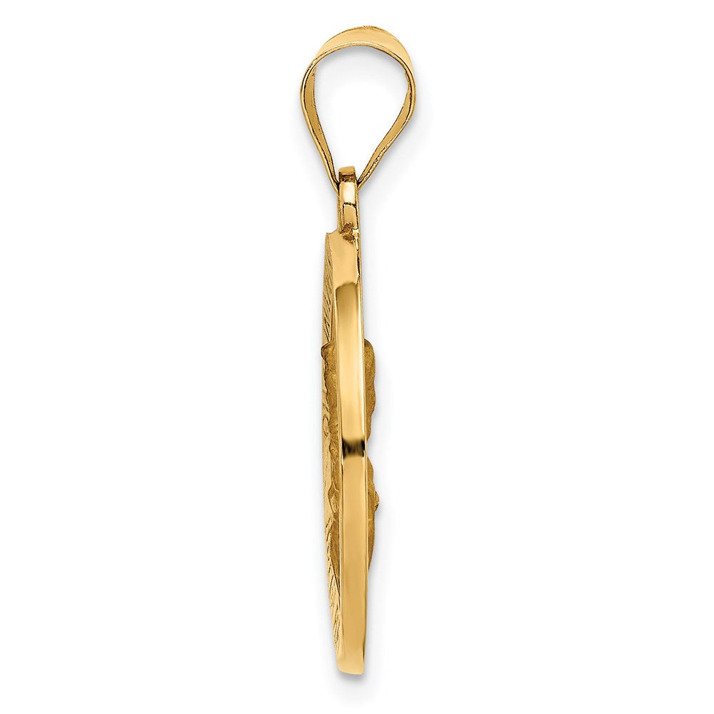 14K Gelbgold 14K Hohl Rund Spanish Escapulario Wendbar Medaille