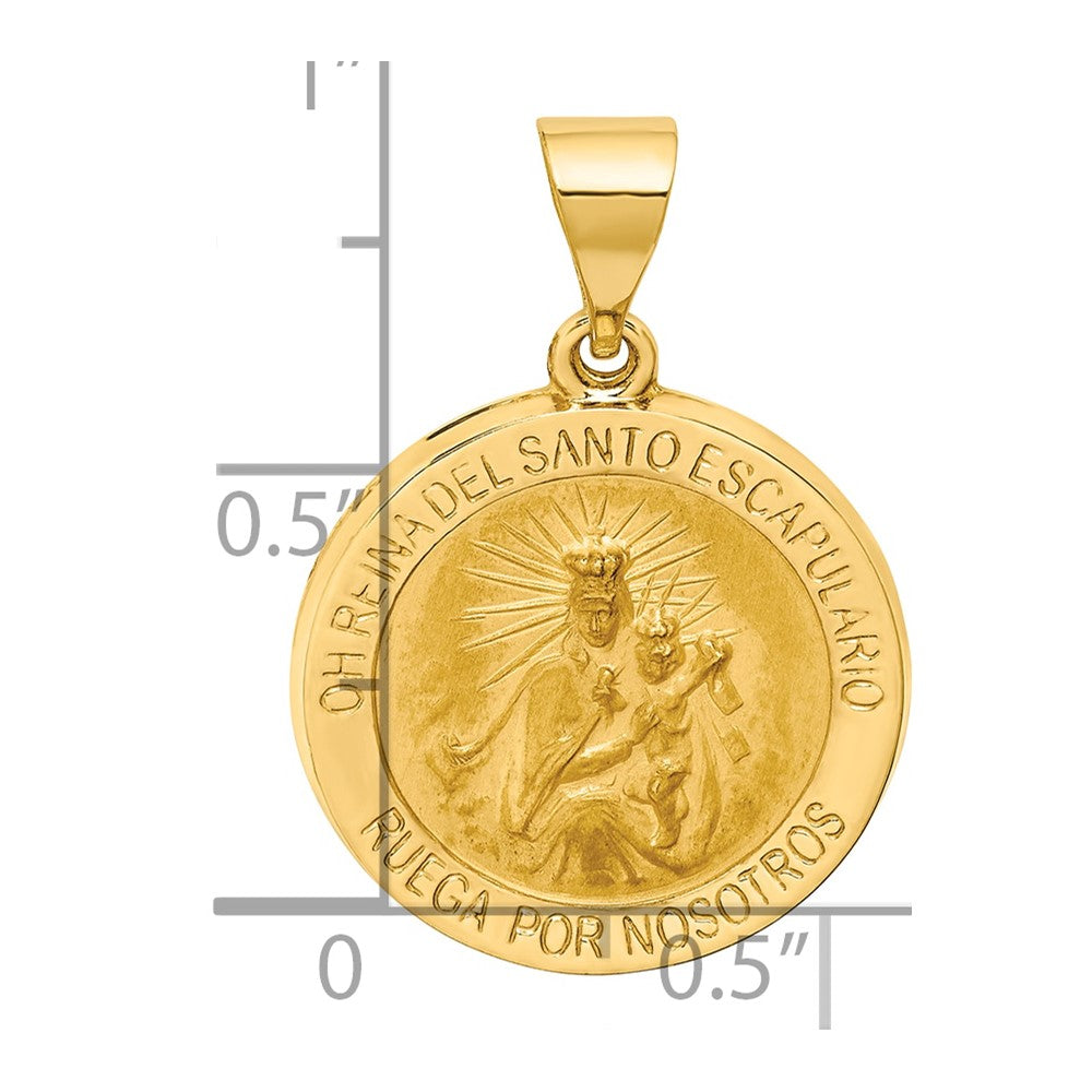14K Gelbgold 14K Hohl Rund Spanish Escapulario Wendbar Medaille