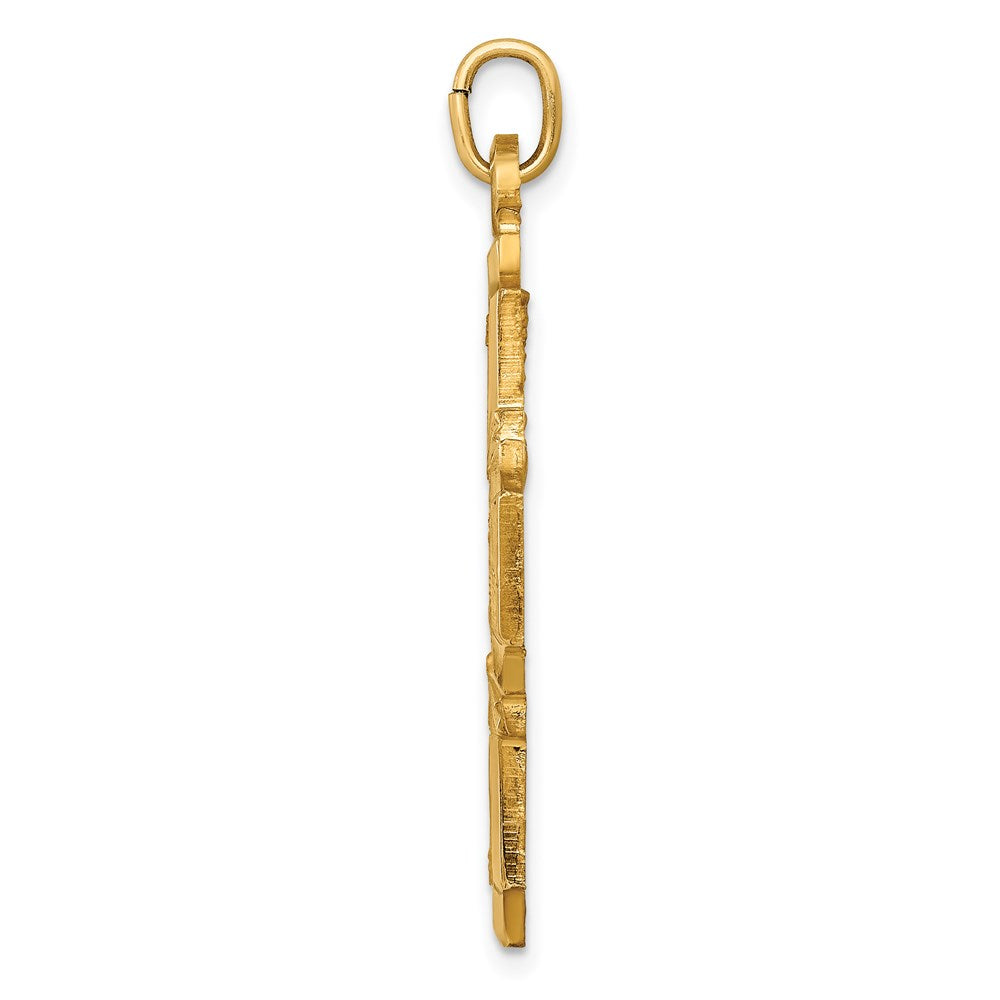 14K Gelbgold Massiv Poliert/satin Groß 4-way Medaille