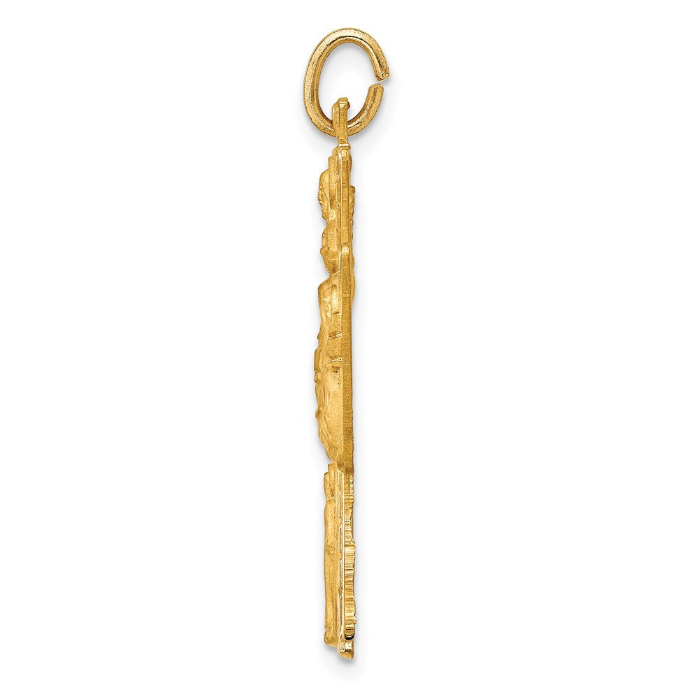 14K Gelbgold Massiv Poliert/satin Groß 4-way Medaille Kreuz