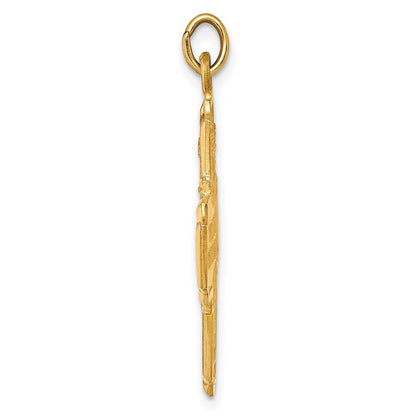 14K Gelbgold Massiv Poliert/satin Mittel 4-way Medaille