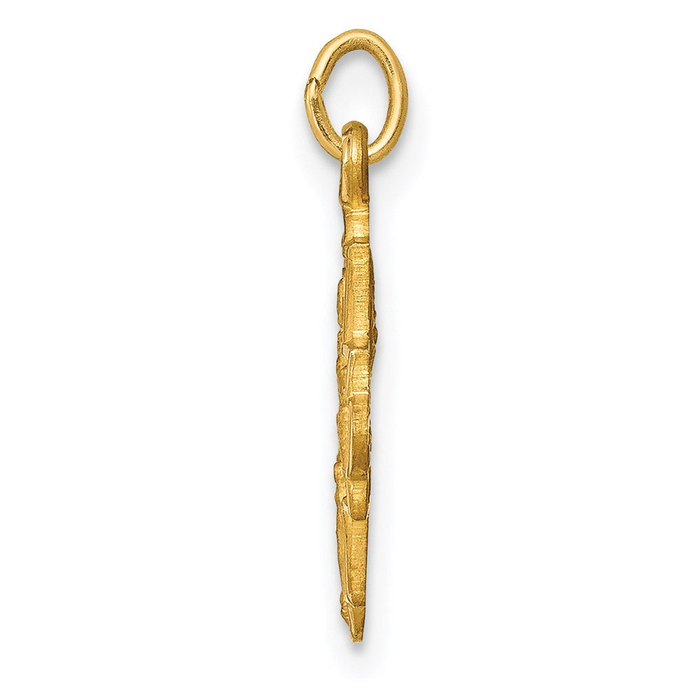14K Gelbgold 14K Massiv Satiniert Klein 4-way Medaille