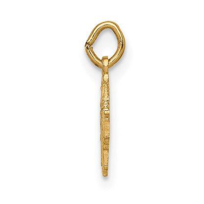 14K Gelbgold 14K Massiv Poliert Winzig 4-way Medaille