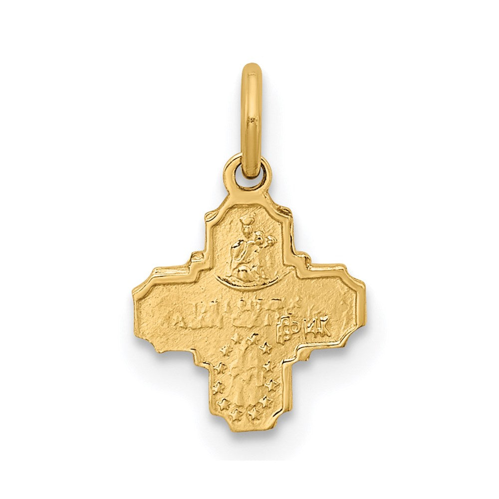14K Gelbgold 14K Massiv Poliert Winzig 4-way Medaille