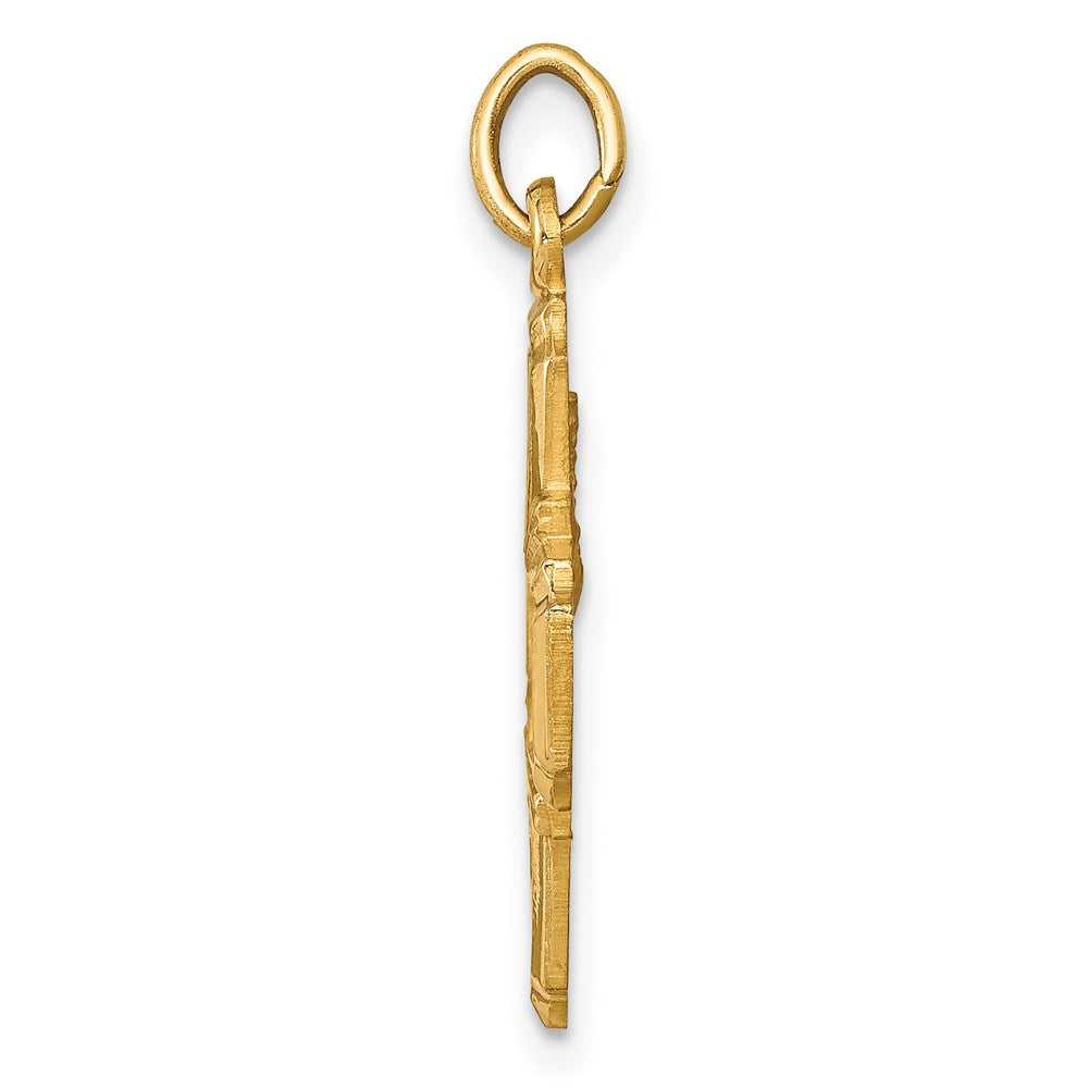 14K Gelbgold Massiv Poliert/satin Klein 4-way Medaille