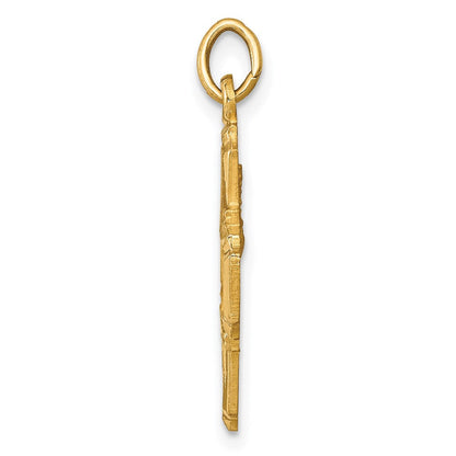 14K Gelbgold Massiv Poliert/satin Klein 4-way Medaille