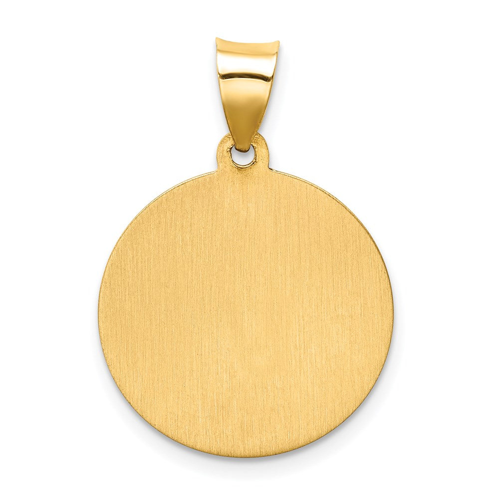 14K Gelbgold 14K Hohl Poliert/satin Rund St. Augustine Medaille