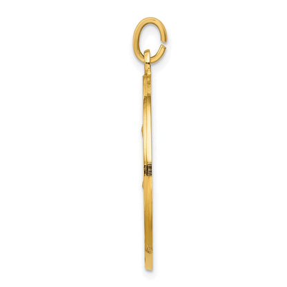 14K Gelbgold Massiv Poliert/satin Groß Rund St. Anthony Medaille