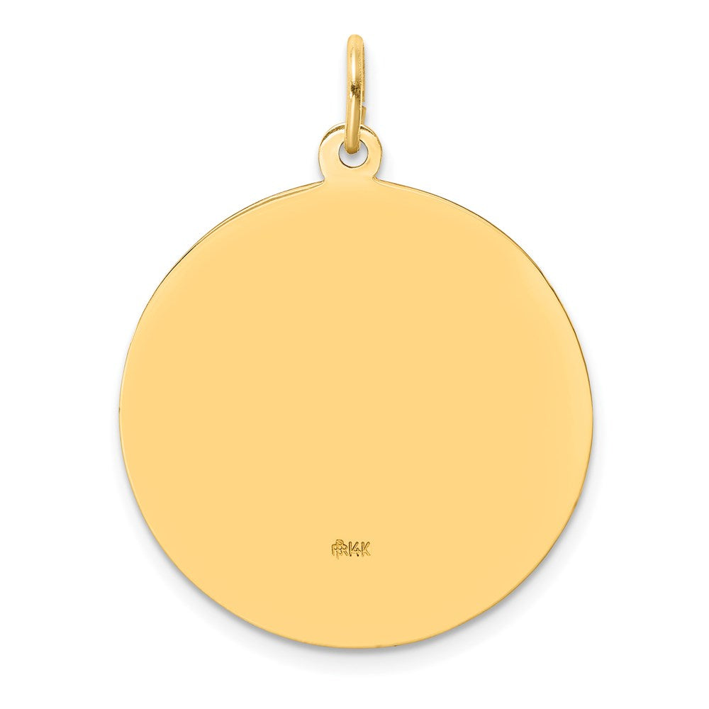 14K Gelbgold Massiv Poliert/satin Groß Rund St. Anthony Medaille