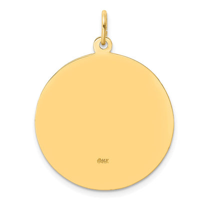 14K Gelbgold Massiv Poliert/satin Groß Rund St. Anthony Medaille