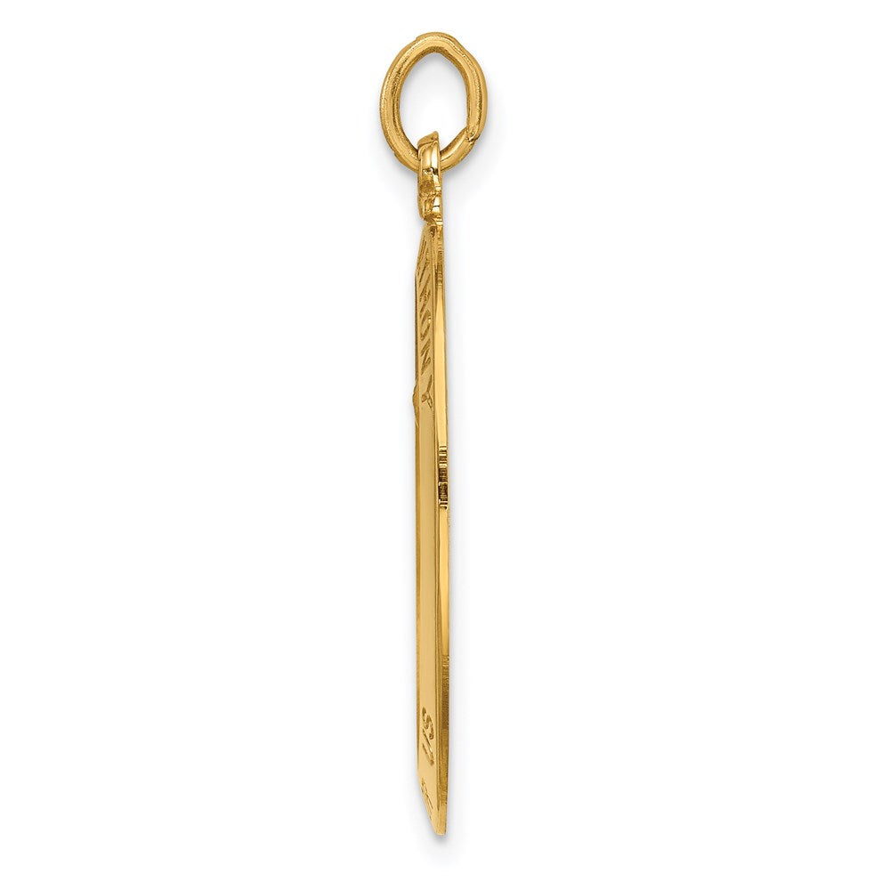 14K Gelbgold Massiv Poliert/satin Oval St. Anthony Medaille
