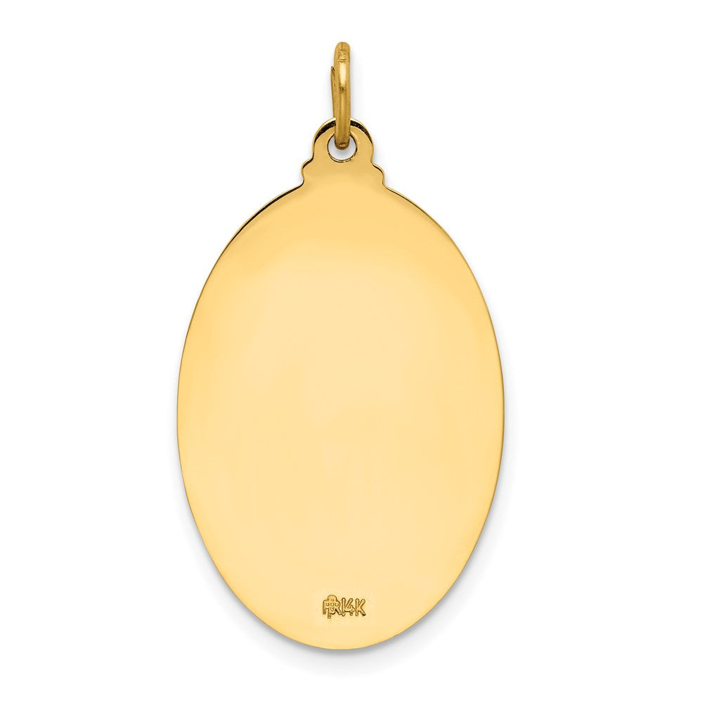 14K Gelbgold Massiv Poliert/satin Oval St. Anthony Medaille