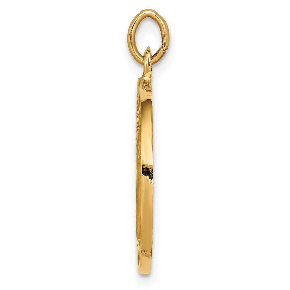 14K Gelbgold Massiv Poliert/satin Rund Wendbar St. Benedict Medaille