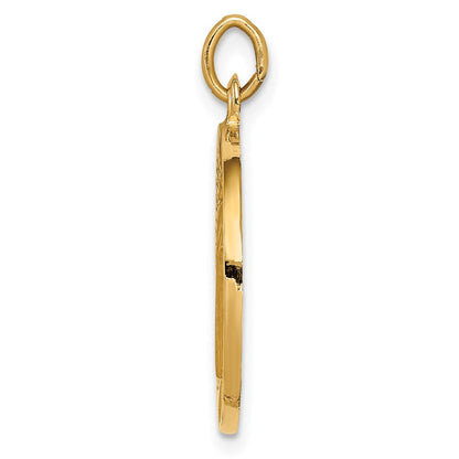 14K Gelbgold Massiv Poliert/satin Rund Wendbar St. Benedict Medaille