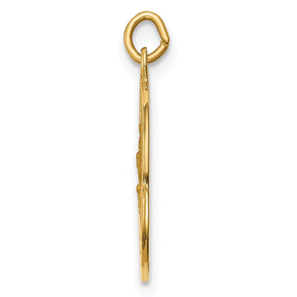 14K Gelbgold Massiv Poliert/satin Klein Rund St. Christopher Medaille