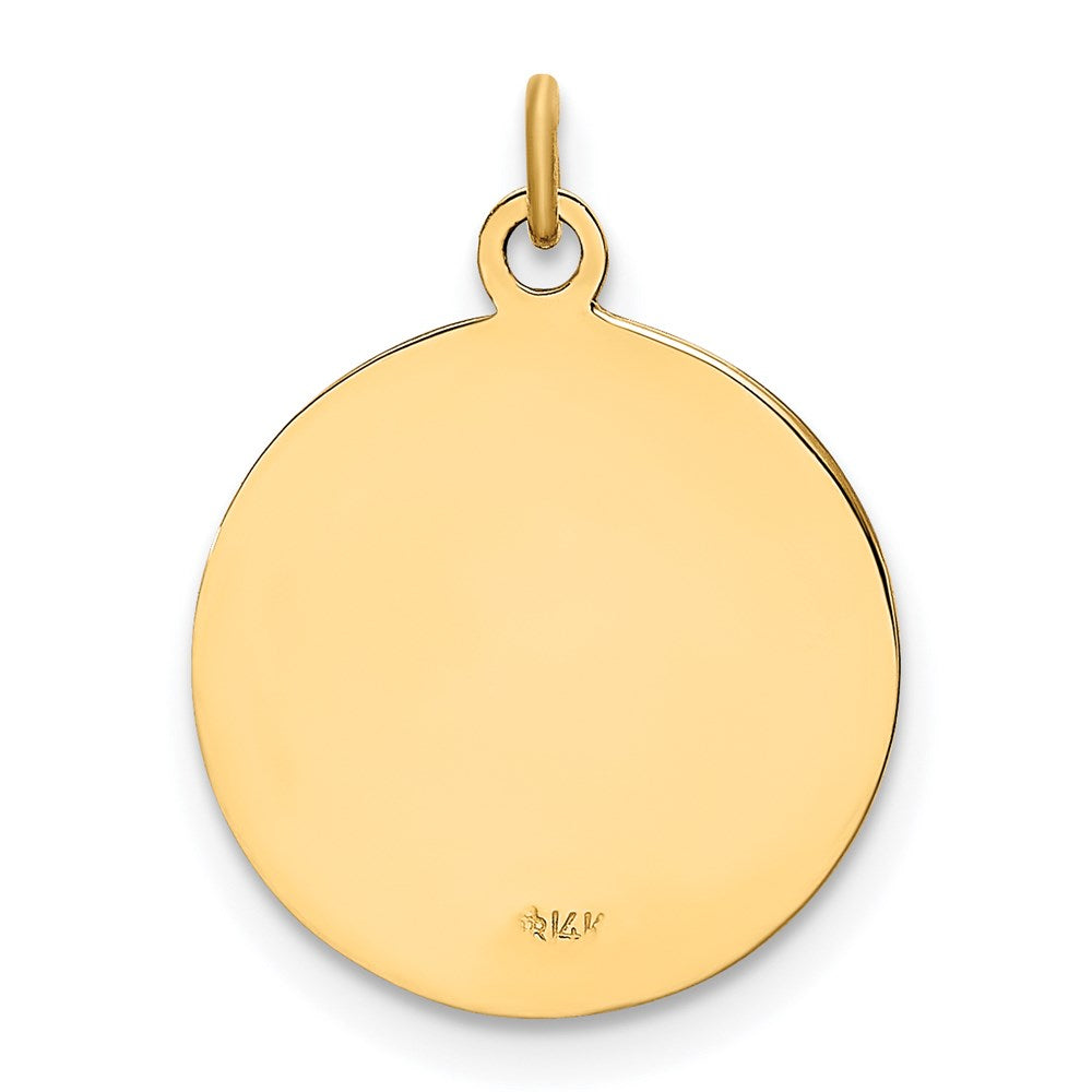 14K Gelbgold Massiv Poliert/satin Klein Rund St. Christopher Medaille