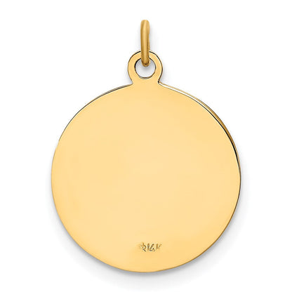 14K Gelbgold Massiv Poliert/satin Klein Rund St. Christopher Medaille