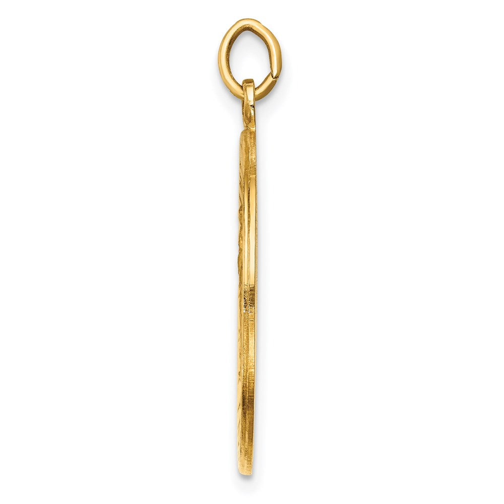14K Gelbgold Massiv Poliert/satin Mittel Rund St. Christopher Medaille