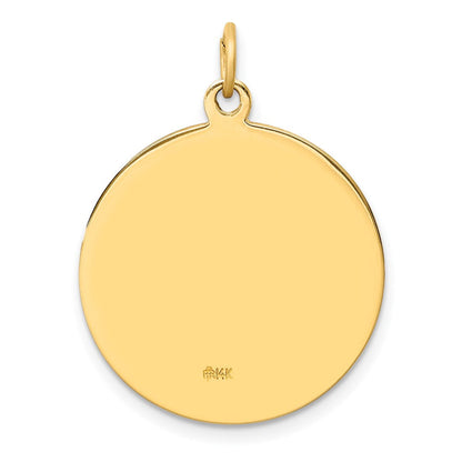 14K Gelbgold Massiv Poliert/satin Mittel Rund St. Christopher Medaille