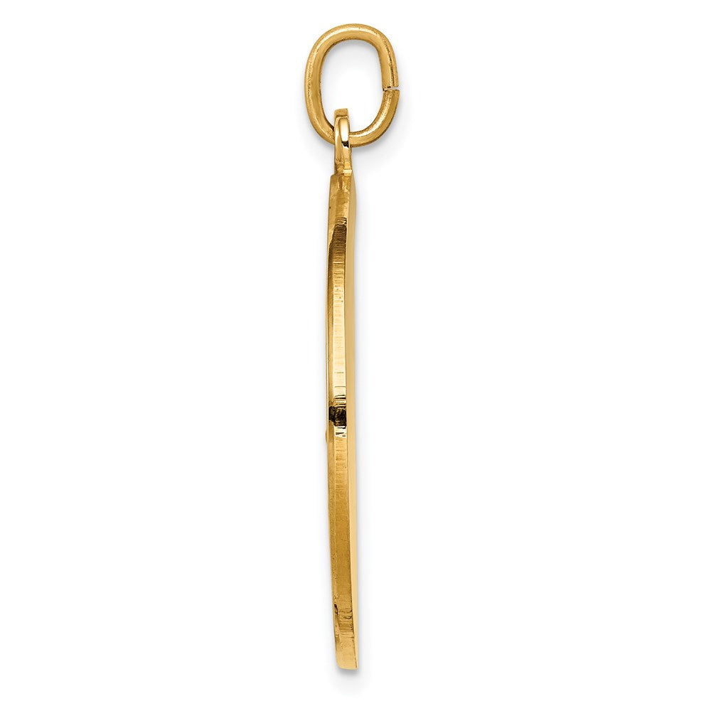 14K Gelbgold Massiv Poliert/satin Groß Rund St. Christopher Medaille